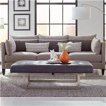 Transitional Sofa with Tuxedo Arms